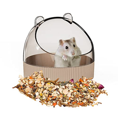 Cute Hamster Food Bowl Hedgehog Dish for Dwarf Hamsters, Syrian Hamsters, Gerbils, Mice, Rats, Small Animals, Brown - color: Brown