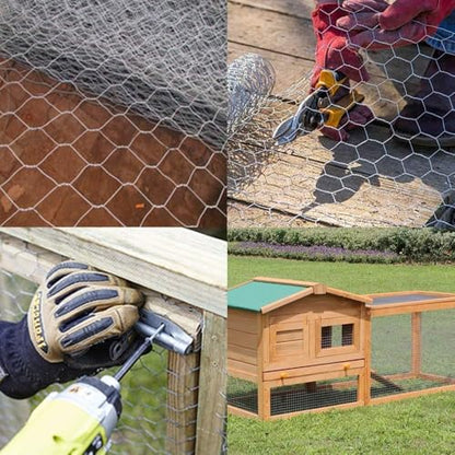 Amagabeli Chicken Wire 24 in x 50ft Poultry Wire Netting Hexagonal Galvanized Mesh Garden Fence Barrier for Craft Projects, Pet Rabbit Chicken Fencing - color: Galvanized, size: 1" 24"x50'