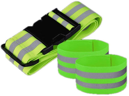 Reflective Reflective Vest Belt Leggings for Cycling with Bicycle Drawstrings Vest(A) - color: A