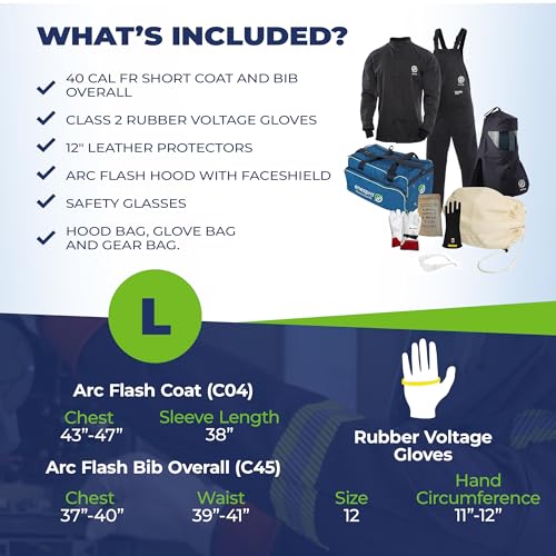 Premium Class 00 Insulated Electrical Gloves Kit, 500V AC / 750V DC, YellowWeaver Arborist Legacy Logging Belt & Suspenders - size: Gloves - Large Kit, Size 12