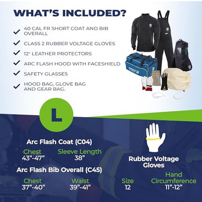 Premium Class 00 Insulated Electrical Gloves Kit, 500V AC / 750V DC, YellowWeaver Arborist Legacy Logging Belt & Suspenders - size: Gloves - Large Kit, Size 12