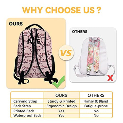 Personalized Pig Backpack Gifts with Text Name, 16 Inch Cute Pig Bookbag Durable, Lightweight, Large Capacity, Funny Animal Backpack for School Girls Kids Women - color: Style-1-1