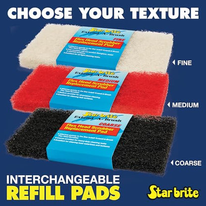STAR BRITE Flexible Head Scrubber Replacement (Medium) (Red) (040126) - color: Red Scrubber (Medium)