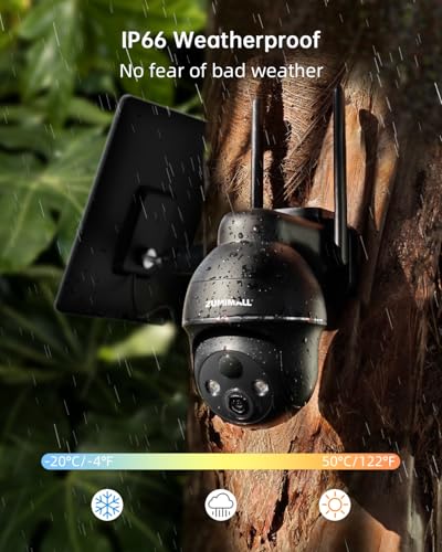ZUMIMALL 4G LTE Cellular Security Cameras Wireless Outdoor, 2K No WiFi Cameras for Home Security with 360° View, Color Night Vision, 2-Way Talk, AI Detection, Built in SIM Card, Black - color: 1 Black 4G 3MP