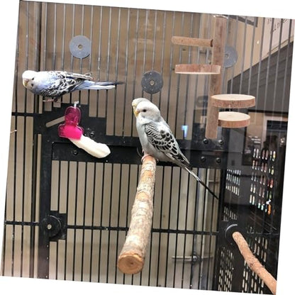 Bird Parrot Perch Stand Platform Natural Wood Playground Paw Grinding Toy for Birds Easy to Install Safe and Chewing Activity for Parakeets Cockatiels and Lovebirds