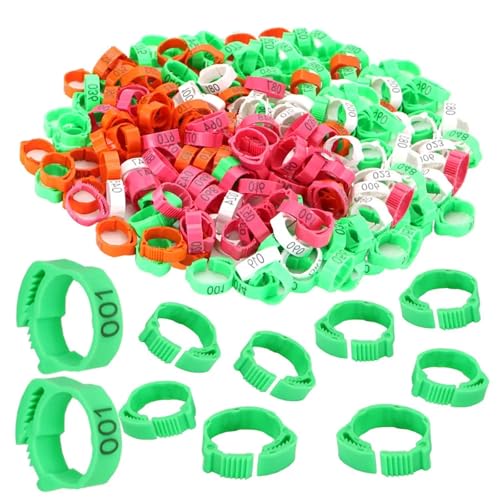 Chicken Leg Bands 240 Pcs Numbered Poultry Chicken Leg Bands Adjustable Foot Label Rings for Home Farm Chicks Bird Duck Goose Identification Clip-on(Orange 30pcs) - color: Orange 30pcs