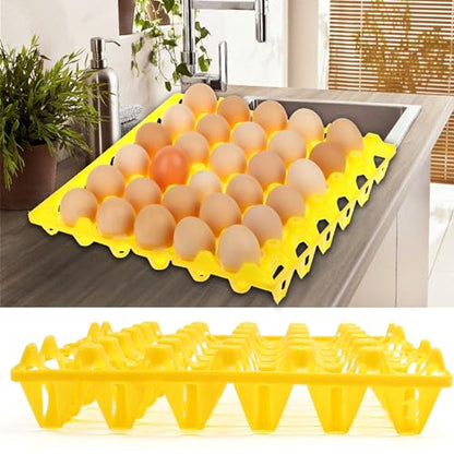 EATAKWARD 8 PCS Plastic Egg Trays Egg Crates 30-Egg Flats for Home Chicken Farmers, Stackable Egg Cartons Hold Multiple Eggs, Great for Storing, Sorting, and Shipping Eggs
