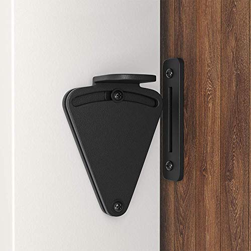 WINSOON Barn Door Lock Hardware Black Steel Sliding Privacy Latch for Closet Shed Pocket Doors Wood Gates - Black - color: Black