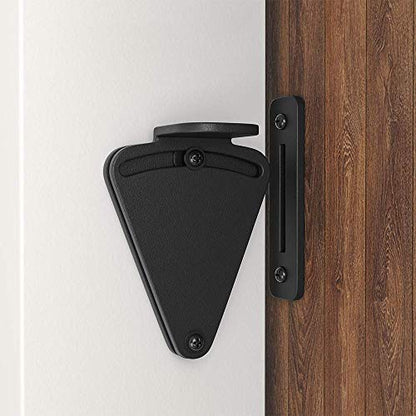 WINSOON Barn Door Lock Hardware Black Steel Sliding Privacy Latch for Closet Shed Pocket Doors Wood Gates - Black - color: Black