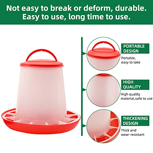 Chicken Feeder Waterer Kit Hanging 3.17 Quart Poultry Water Fountain & 6.6lb Feeder for Chick Duckling & Gosling