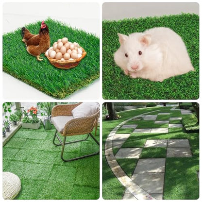 THREE ORANGES Chicken Nesting Box Pads, Washable Artificial Grass Nesting Pads Cuttable Chickens Nest Box Bedding Liners for Hen Coop Egg Duck Chicks Goose 12x12x1.35inch (4 Pack) - size: 4pcs-12x12x1.35 inches