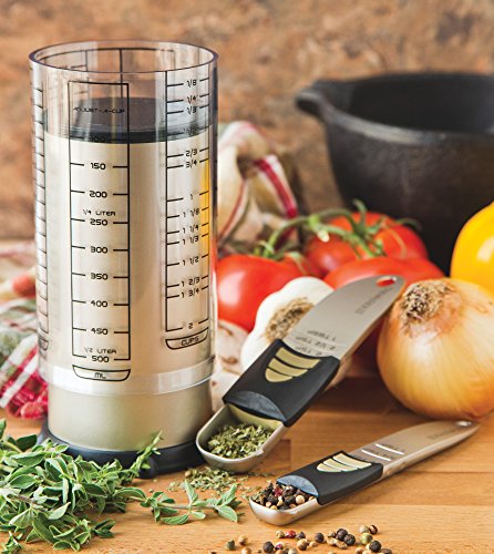 KitchenArt 2 Cup Pro Essentials Gift Set, 6.5x6.5x7", 3-Piece Set | The Essentials for Baking & Cooking | Adjustable Teaspoon, Tablespoon & 2 Cup Measuring Cup | Kitchen Measuring Gadget Set - size: 3-Piece Set