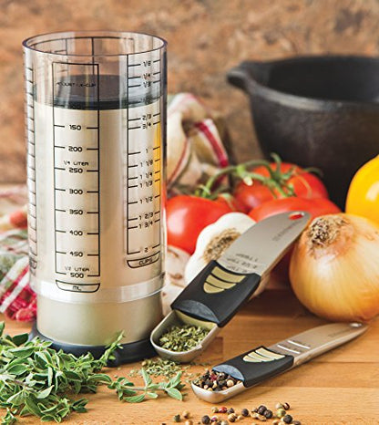 KitchenArt 2 Cup Pro Essentials Gift Set, 6.5x6.5x7", 3-Piece Set | The Essentials for Baking & Cooking | Adjustable Teaspoon, Tablespoon & 2 Cup Measuring Cup | Kitchen Measuring Gadget Set - size: 3-Piece Set