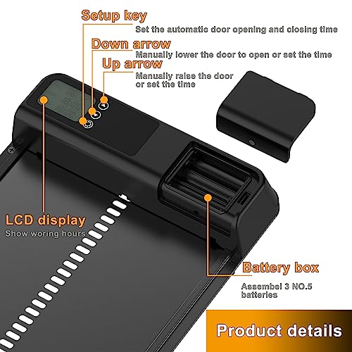 Automatic Chicken Coop Door Aluminum Auto Coop Door Opener with Timer Control LCD Display Chicken Coop Door