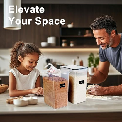 FOOYOO 2 PC Flour Sugar Storage Containers (9.5L | 321 Oz) Extra Large Food Storage Containers with Lids - Airtight Leakproof BPA FREE Flour Container for Rice, Cereal, Sugar - color: 9.5 L - 2 Pack