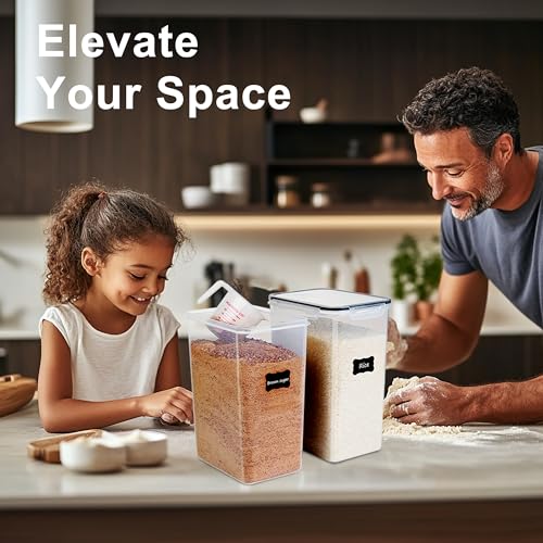 FOOYOO 2 PC Flour Sugar Storage Containers (8.5L | 287 Oz) Extra Large Food Storage Containers with Lids - Airtight Leakproof BPA FREE Flour Container for Rice, Cereal, Sugar - color: 8.5 L - 2 Pack