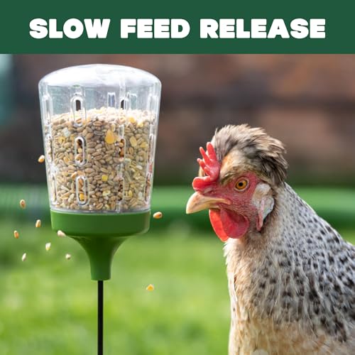 Omlet Poppy Chicken Peck Toy | Interactive Foraging & Pecking Enrichment Toy for Hens | Slow-Feed Treat Dispenser | Reduces Boredom & Feather Pecking | 300g Feed Capacity | 2 Designs - style: Poppy