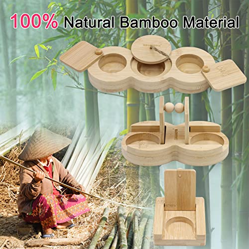 ZALALOVA 3 Pcs Guinea Pig Toys Hamster Enrichment Foraging Toys, Bamboo Interactive Hide Treats for Small Animals Pet Foraging Game Educational Toys for Rabbit Chinchilla Bunny