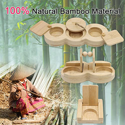 ZALALOVA 3 Pcs Guinea Pig Toys Hamster Enrichment Foraging Toys, Bamboo Interactive Hide Treats for Small Animals Pet Foraging Game Educational Toys for Rabbit Chinchilla Bunny