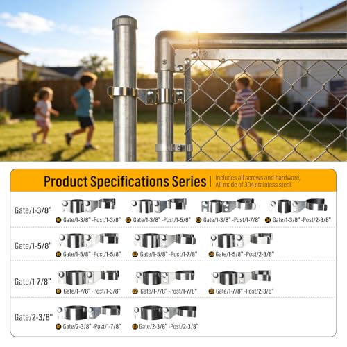 1-5/8" x 2-3/8" Chain Link Gate Latch Heavy Duty Stainless Steel Fence Gate Fork Latch Hardware with Padlock Hole 1pcs - color: 1-5/8"x2-3/8"