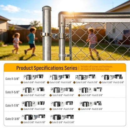 1-5/8" x 2-3/8" Chain Link Gate Latch Heavy Duty Stainless Steel Fence Gate Fork Latch Hardware with Padlock Hole 1pcs - color: 1-5/8"x2-3/8"