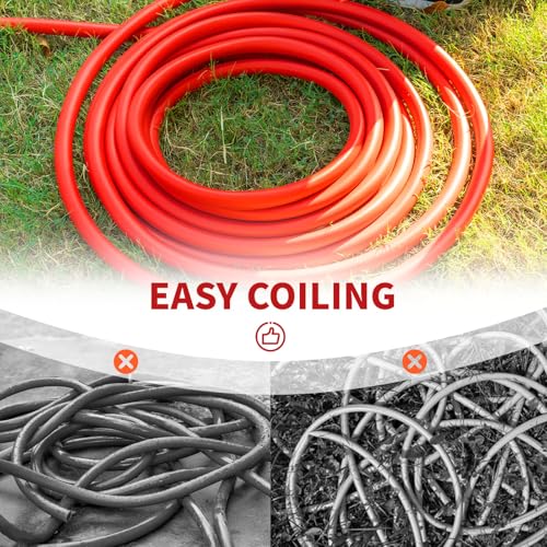 Garden Hose 25 ft x 5/8” Hot/Cold Water Hose,-50°F to 190°F,Burst 600Psi Flexible & Lightweight Upgraded Rubber Hoses,3/4” Solid Fittings for All-weather Outdoor Lawn & Garden - size: 25Ft, style: 5/8"