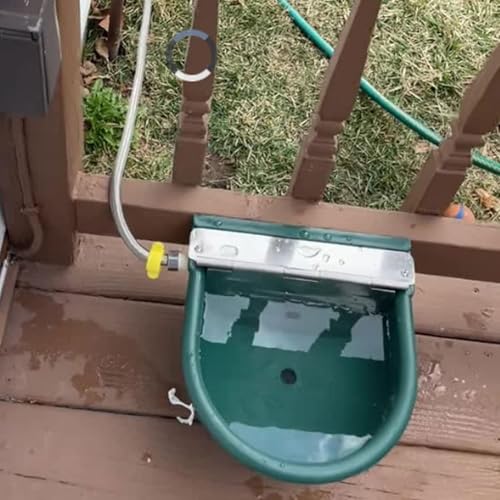 banapoy Automatic Water Bowl, Livestock Waterer with Built in Sensor and Floating Valve for Cattle Dog Goat Sheep, Plastic Outdoor Animal Drinking Bowl