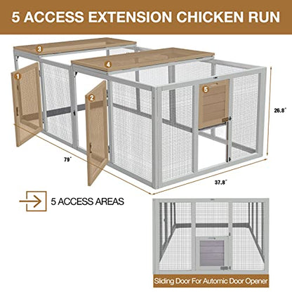 GUTINNEEN Chicken Coop Extension Chicken Run 20.73 ft²Large Expend Hen House Universal Chicken Run Perfect for 4-6 Chickens,Ducks