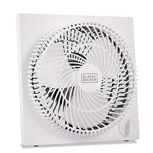 BLACK+DECKER 9-Inch Frameless Box_Fan, Freestanding Desk Fan with 3-Speed Settings, Portable Fan for Home Office or Garage, BFB09W, White (Pack of 4) - color: White, size: Box Fan (Pack of 4)