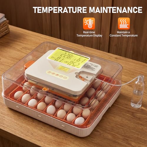 Winado Incubators for Hatching Eggs, 56 Egg Incubator with Automatic Egg Turning, Temperature & Humidity Control, Egg Candler, Automatic Water Filling and Day Counter for Eggs Hatching