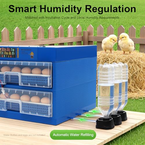 Incubators for Hatching Eggs, 128 Eggs Incubator Automatic Hatcher with Egg Turning and Humidity Control 80W for Chicken Duck Goose Bird Quail Pigeon Poultry Egg Incubator - style: 128-Egg Poultry Hatcher