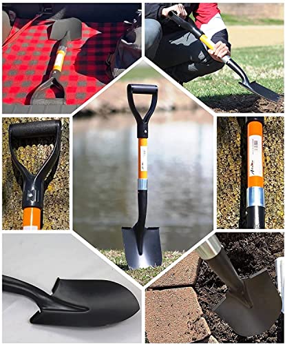 AshmanOnline Medium Round Shovel 2 Pack, 27 Inches, Durable Handle, Comfortable Grip, Multipurpose Premium Round Point Blade - size: 2 Pack, style: Small Digging Shovel
