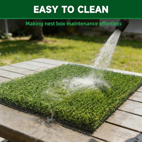 DRQ 8 Pcs Nesting Pads for Chicken Coop - Washable Chicken Nesting Pads, Reusable Chicken Coop Accessories for Hen Laying Mats 12"×12" (Green) - color: Green
