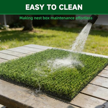 DRQ 8 Pcs Nesting Pads for Chicken Coop - Washable Chicken Nesting Pads, Reusable Chicken Coop Accessories for Hen Laying Mats 12"×12" (Green) - color: Green
