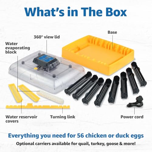 Brinsea Ovation 56 EX 56-Egg Incubator with Automatic Humidity Control - Incubators for Hatching Eggs with Digital Alarms - Programmable Turning for Chicken and Duck - style: Not Connected