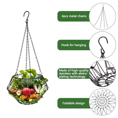 Hanging Chicken Feeder, Foldable Poultry Feeder Basket for Chicken Duck Coop, 2 Pcs - size: L-2 Pcs