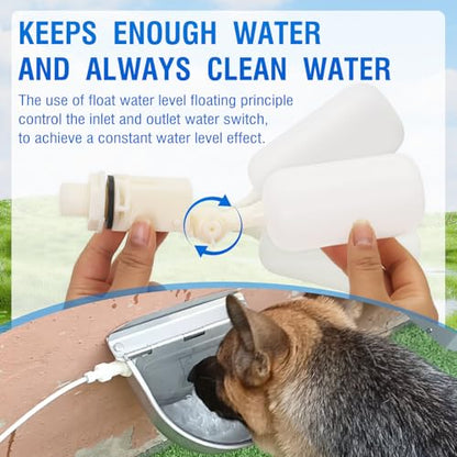 2-Pack Automatic Livestock Waterer, 304 Stainless Steel Auto Fill with Float Valve, Drainage Hole & Baffle, Without Hose, Wall/Floor Mount, for Dogs, Chickens, Horses, Goats, Pigs