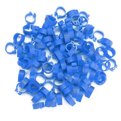 100Pcs Birds Leg Rings, 8mm Pigeon Leg Bands 001 to 100 Numbered Plastic Clip on Identification Rings for Chicks Parrots Finch Dove Lovebird Quail Bantam Lovebirds (Dark Blue) - color: Dark Blue
