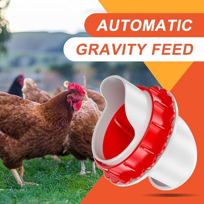 ZenxyHoC DIY Chicken Feeders No Waste, 6 Ports Poultry Feeder with Hole Saw for Buckets Troughs - size: 6 Ports