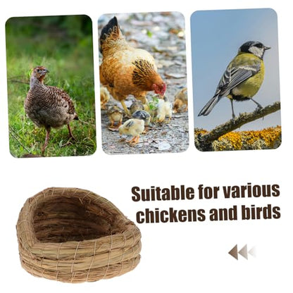 Outanaya 2pcs Chicken Coop Straw Woven Nesting Boxes Laying Pad Private Sleeping Bed for Chickens