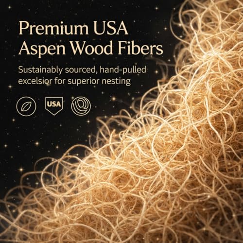 NestNova™ Aspen Excelsior – 2 lb Natural Aspen Wood Fiber | Chicken Nesting Material, Small Pet Bedding, Crafts, Gift Baskets & Natural Fire Starter | USA-Grown, Biodegradable