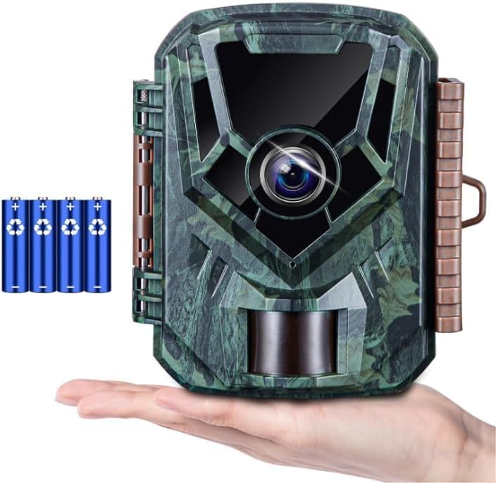 KJK Trail Camera 36MP 2.7K, Mini Game Camera with Night Vision 0.1s Trigger Time Motion Activated 130°Wide-Angle, Waterproof Trail Cam with 2.0” HD TFT Screen, Hunting Camera for Wildlife Monitoring - color: Green