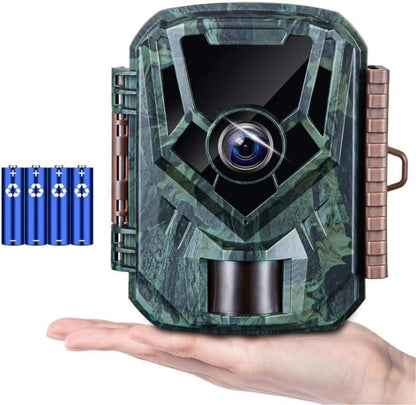 KJK Trail Camera 36MP 2.7K, Mini Game Camera with Night Vision 0.1s Trigger Time Motion Activated 130°Wide-Angle, Waterproof Trail Cam with 2.0” HD TFT Screen, Hunting Camera for Wildlife Monitoring - color: Green