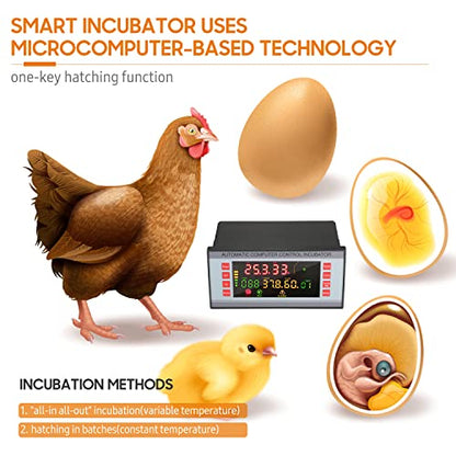 Automatic Egg Incubator 160V-220V 50Hz, Digital LED Display with Humidity Control & Auto Egg Turner for Chicken Duck Quail Eggs, Hatching Machine for Poultry Breeding