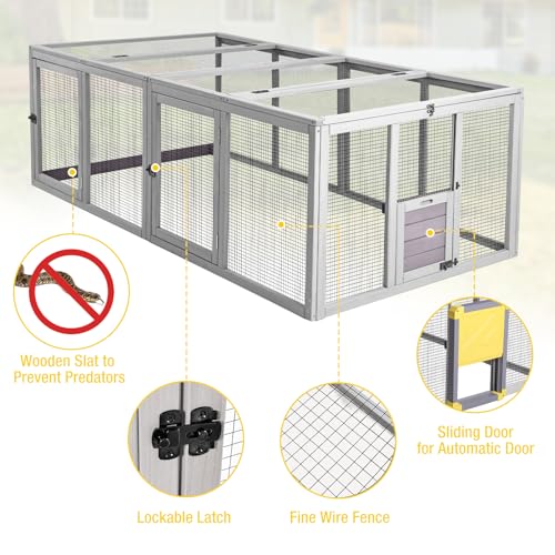 Aivituvin Chicken Coop Extension Run Outdoor 20.73 ft² Large Coop Enclosure Chicken Tunnels for 4-6 Chickens, Ducks and Small Animals