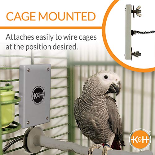 K&H Pet Products Snuggle-Up Bird Cage Heater, Bird Cage Accessory, Exotic Avian Warming Panel for Medium/Large Exotics Like Parrot, Cockatoo, Macaw, African Gray - Large 7 X 4in Gray 12V - size: Large 4 X 7 in