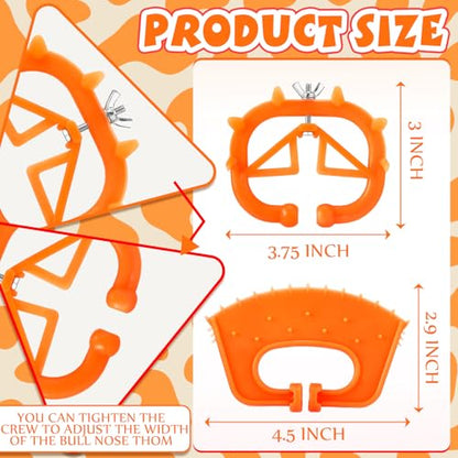 Teenyyou 20 Pcs Plastic Livestock Nose Rings Cattle Halter Durable Farm Equipment Weaner Tool for Cattle, Calves Calf Cow (Orange)(Orange)