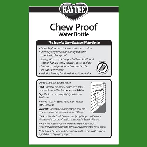 Kaytee Chew-Proof Water Bottle for Pet Ferrets and Rabbits, 26 oz - size: 26-Ounce