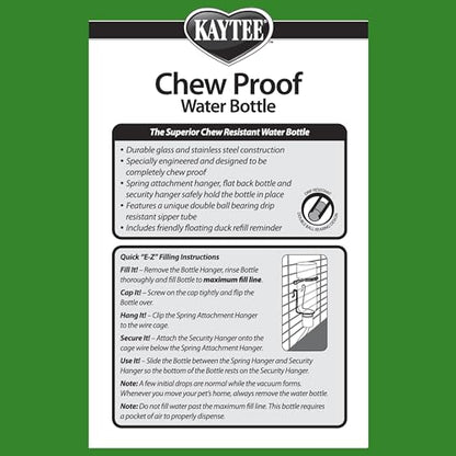 Kaytee Chew-Proof Water Bottle for Pet Ferrets and Rabbits, 26 oz - size: 26-Ounce