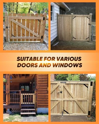 Saker Heavy Duty Gate Brace Kit, Anti-Sag Gate Hardware, Corner Brace for Wooden Fences, Driveways, Doors, Windows (1, Black)